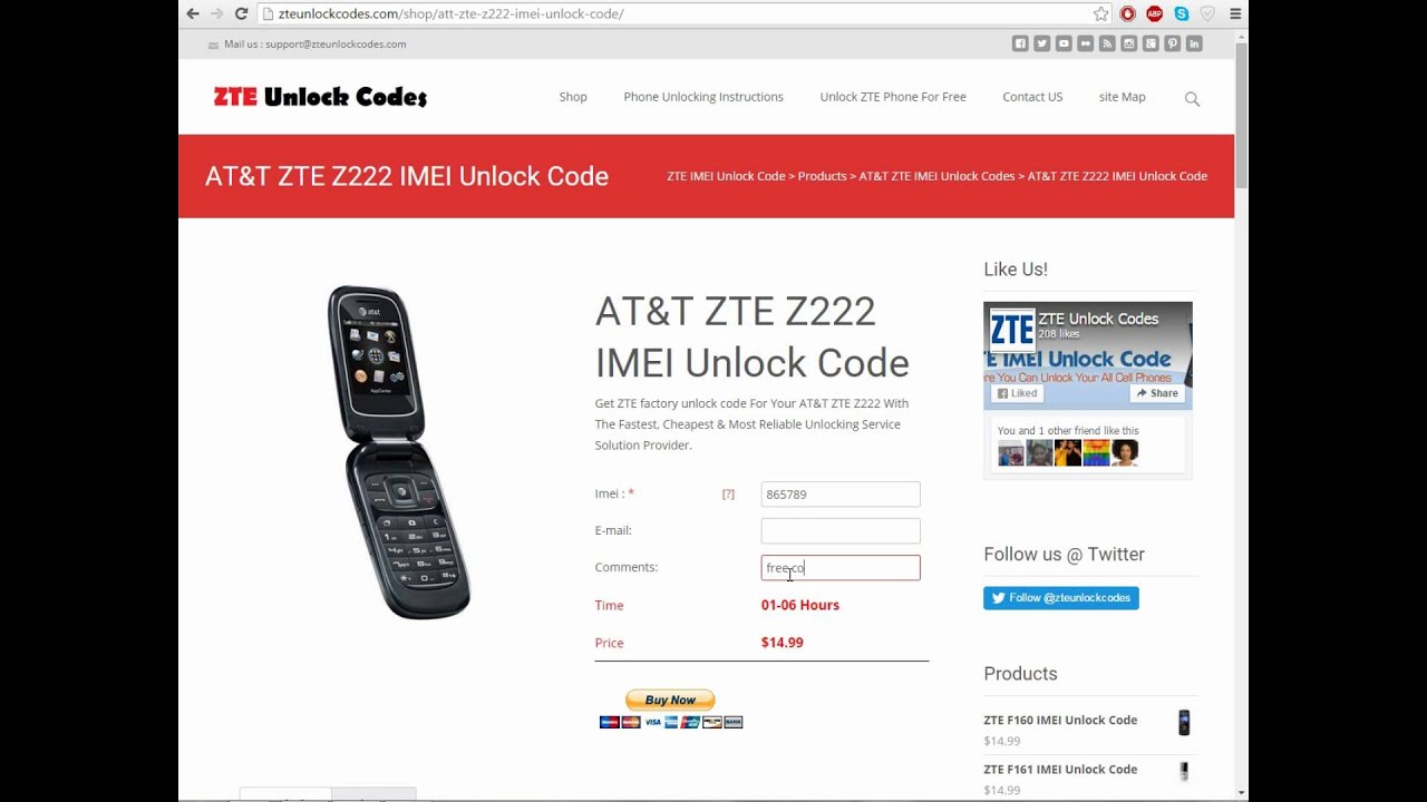 Z222 unlock code free online